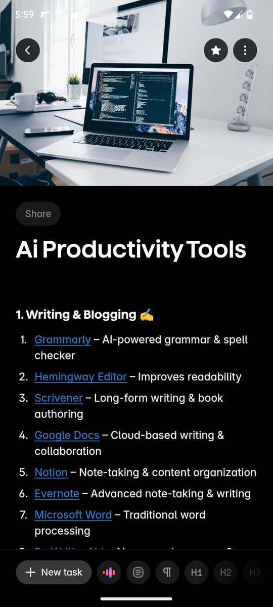 AdaptToMonk's tweet photo. Want Ai Productivity Tools?
1. Writing &amp; Blogging ✍️
2. Graphic Design &amp; Image Editing 🎨
3. Video Editing 🎥
4. Audio Editing &amp; Podcasting 🎙️
5. Social Media Management 📱
6. Animation &amp; Motion Graphics 🎬
7. Live  Webinars 🎥
8. Content Curation &amp; More 🔍
Comment "free" https://t.co/nq5kixGu5Z