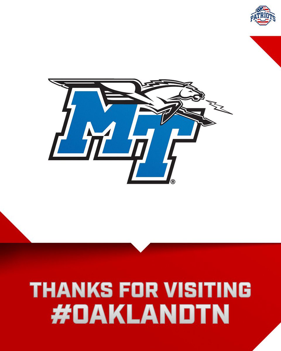 OHSPatsFootball's tweet photo. We loved seeing the Blue Raiders on Patriot Drive Thursday! @MT_FB @MTFB_Recruiting #MiddleMade
#OaklandTN https://t.co/tc4nTmlOgX