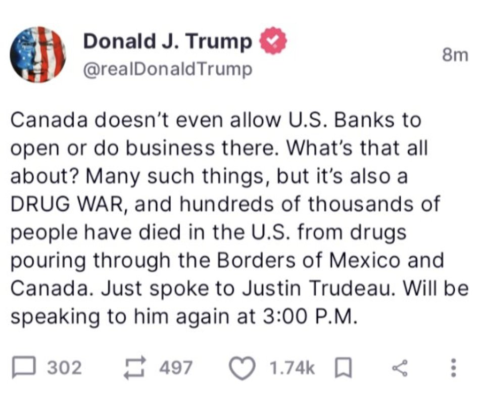 Fact check: False. U.S. banks like Citibank, J.P. Morgan, and Bank of America all operate in Canada. Maybe try Google before tweeting?