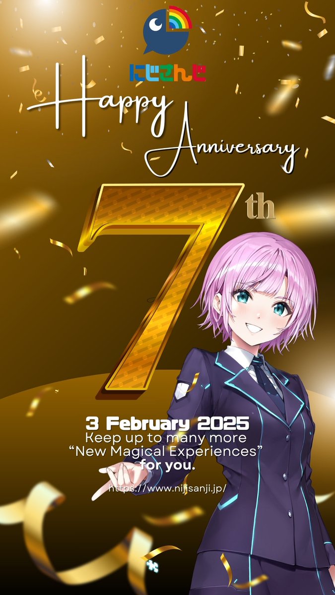 Yuuhi_Riri's tweet photo. 時空警察巻くのに手間取って出遅れました
7周年おめでとうにじさんじ
これからもよろしくにじさんじ🎉
#にじさんじ7周年　#にじさんじの日 https://t.co/49sn8C2pKf