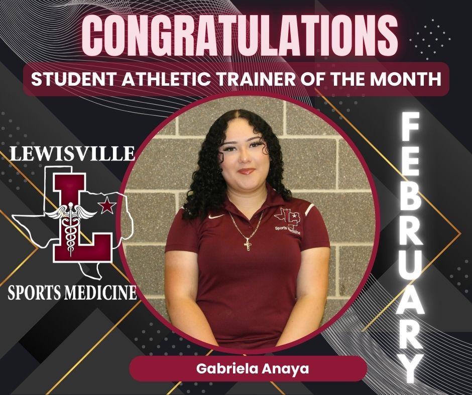 It is officially FEBRUARY! 
Our Student Athletic Trainer of the Month is...
 Gabi Anaya! 
We appreciate how you are stepping up into your leadership role within this program &amp; with your second sport. We see you continuing to work hard &amp; take initiative. Keep up the good work!