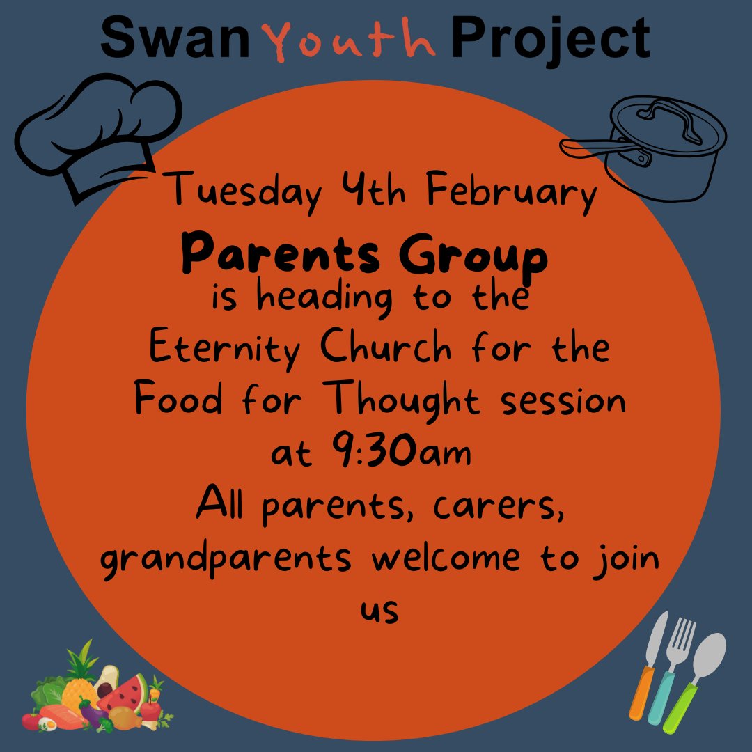 Don't forget that we are heading back to the 'Food for Thought' session tomorrow morning. We will meet you either at our Centre at 9am or see you down at Eternity at 9.30am.
We can't wait to see what is being cooked tomorrow!