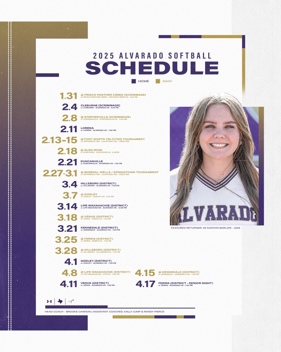 🗓️⚾️ Mark Your Calendars 🥎🗓️

The 2025 𝐀𝐋𝐕𝐀𝐑𝐀𝐃𝐎 Indians Baseball &amp; Softball season is here! Here are the schedules. Bring the energy &amp; support our teams! Let’s go, Indians!

#AlvaradoExcellence #TR1BE