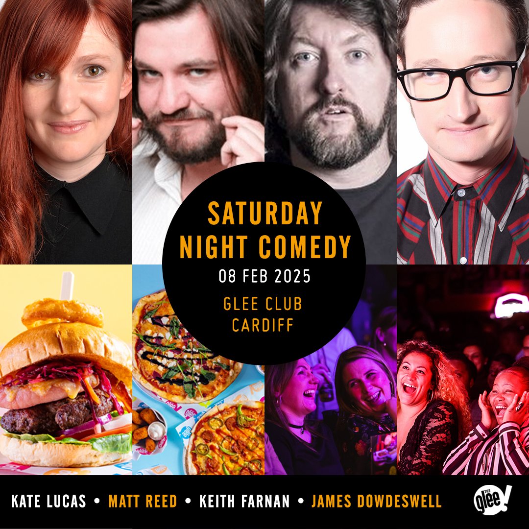 The Glee Club Cardiff (@gleeclubcardiff) on Twitter photo 📅 Friday & Saturday Night Comedy, featuring Kate Lucas, Matt Reed, <a href="/KeithFarnan/">keith farnan</a>, <a href="/DaveChawner/">Dave Chawner</a> (Fri only), <a href="/Mooseface42/">Stephen Catling</a> (Fri only) & <a href="/jamesdowdeswell/">James Dowdeswell</a> (Sat only)
Superb stand-up comedians and a great range of tasty food offerings
Tickets 🎟 bit.ly/CardiffWeekend… 📅 Friday & Saturday Night Comedy, featuring Kate Lucas, Matt Reed, <a href="/KeithFarnan/">keith farnan</a>, <a href="/DaveChawner/">Dave Chawner</a> (Fri only), <a href="/Mooseface42/">Stephen Catling</a> (Fri only) & <a href="/jamesdowdeswell/">James Dowdeswell</a> (Sat only)
Superb stand-up comedians and a great range of tasty food offerings
Tickets 🎟 bit.ly/CardiffWeekend…