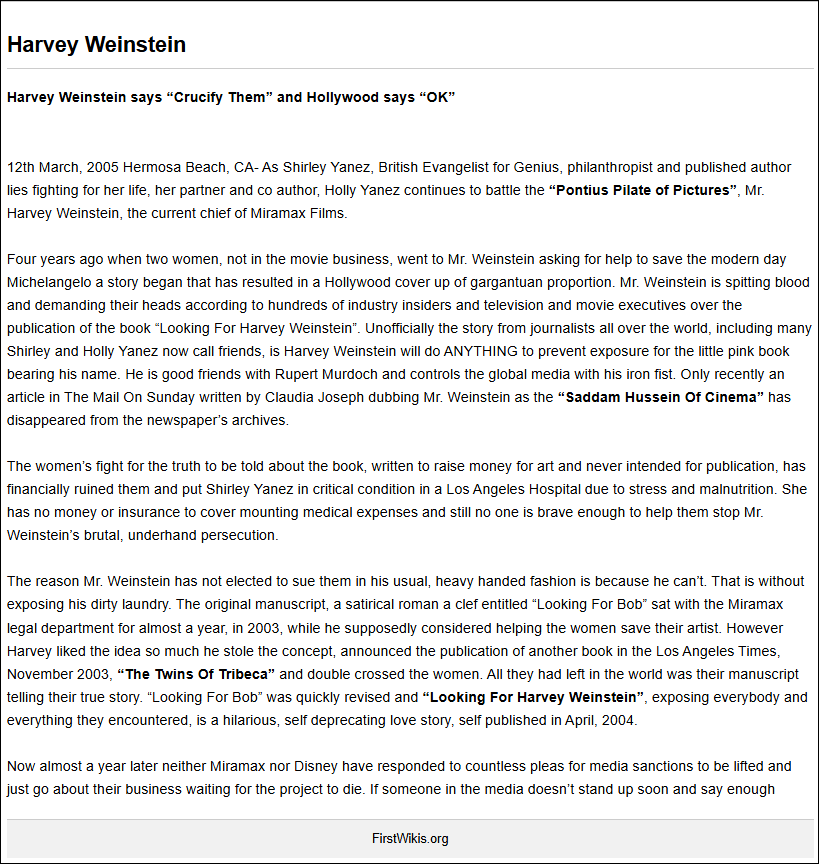 Harvey Weinstein - 19 March 2005