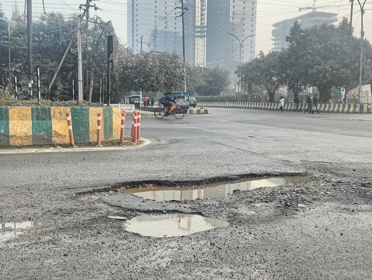 <a href="/noida_authority/">NOIDA Authority</a> what does it take for you to patch and fix this monster at Janpath road (between Sec 90 and Sec 137)? Will you wake up when a serious accident and possibly, a life is lost? PLEASE FIX IT ASAP!!!

<a href="/dmgbnagar/">DM NOIDA Gautam Buddha Nagar</a> <a href="/CMOfficeUP/">CM Office, GoUP</a> <a href="/noidakhabar/">NoidaKhabar.com</a> <a href="/tricitytoday/">Tricity Today</a> <a href="/CeoNoida/">CEO, NOIDA Authority</a>