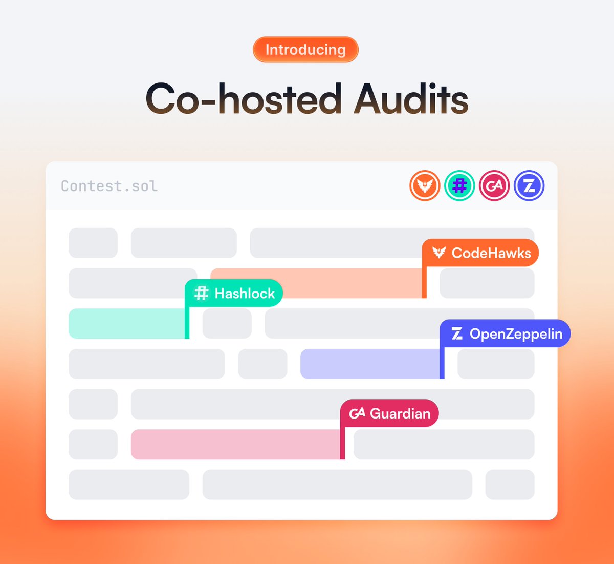 CodeHawks's tweet image. Today, we’re changing the game.

We&apos;re partnering with leading auditors @GuardianAudits, @OpenZeppelin, and @Hashlock_ to bring private and competitive smart contract audits together on CodeHawks.

Introducing co-hosted audits on CodeHawks.

Here&apos;s everything you need to know 👇
