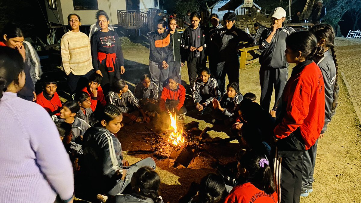 AdahFoundation's tweet photo. Day 2 of the Nature Camp was lit! 🔥 The Bonfire at Chohal Retreat was the perfect way to unwind, with students dancing and enjoying every moment to the fullest! 🌟 #proplanetpeople #missionlife #chooselife #lifestyleforenvironment #adahfoundation 
Partnership With:- @PSCST_GoP https://t.co/DTYhu93nW0
