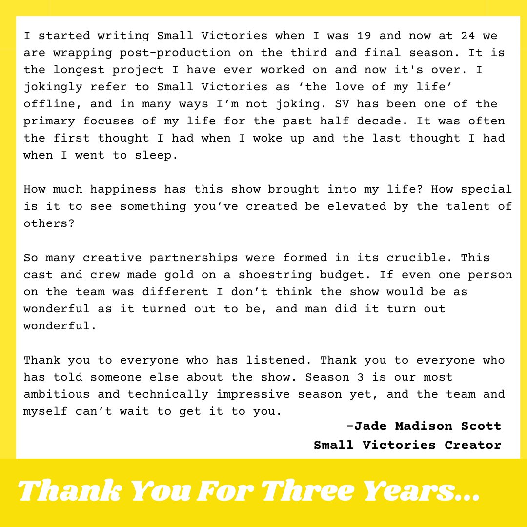 Happy Birthday, Small Victories! Drop a heart for your favorite podcast's favorite podcast.