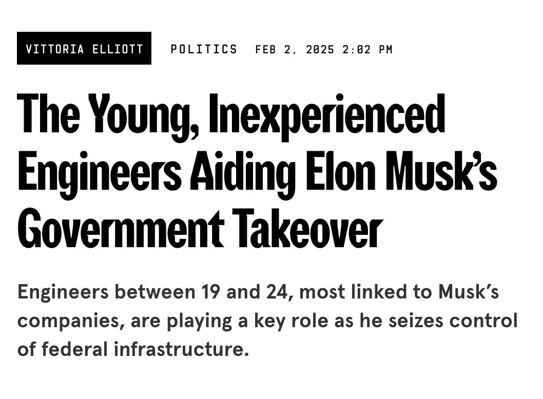 I would happily hire any of these people once they are done with public service

Trained in the art of analytically driven GSD in the face of adversity, hatred, while having a huge impact

Ultimate training for startups taking on incumbents