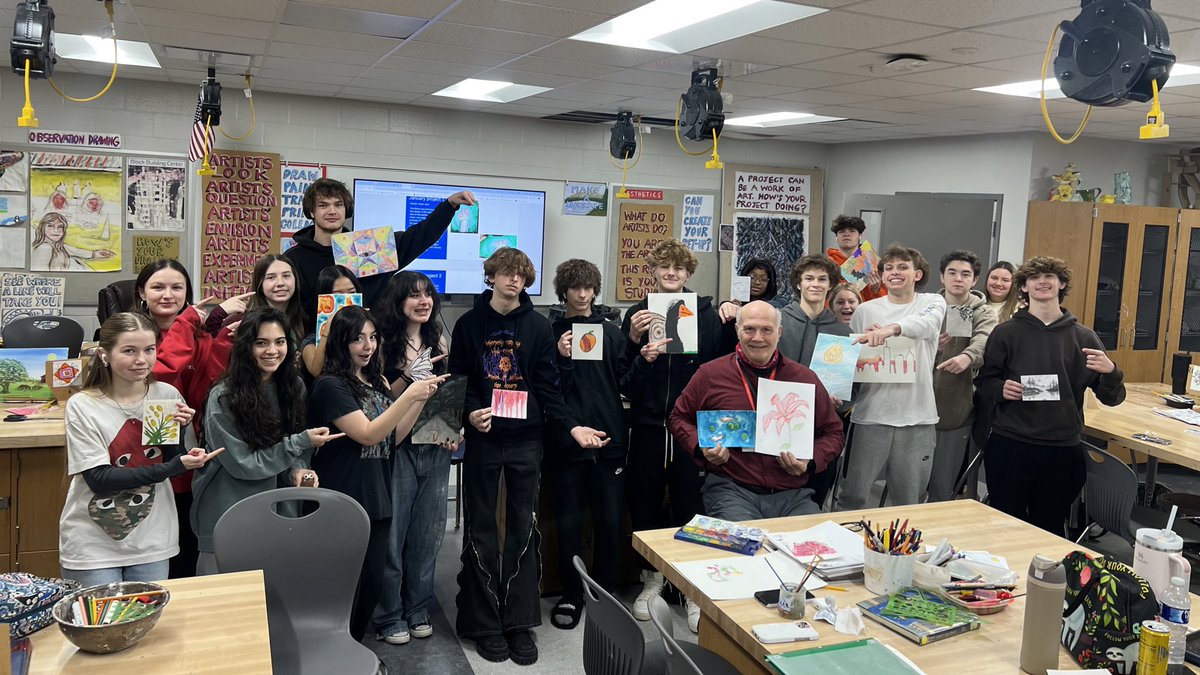 Clyde Gaw, <a href="/CGawNPHSArt/">Clyde Gaw</a> , is a living legend. Today was his last official observation and once again it was a marvelous class. This fantastic teacher is retiring while still at the top of his game!! Congratulations on an incredible career! <a href="/ginapleak/">Gina Pleak, Ph.D.</a> <a href="/NewPalAsstSup/">Katy Eastes</a> #WeAreDragons