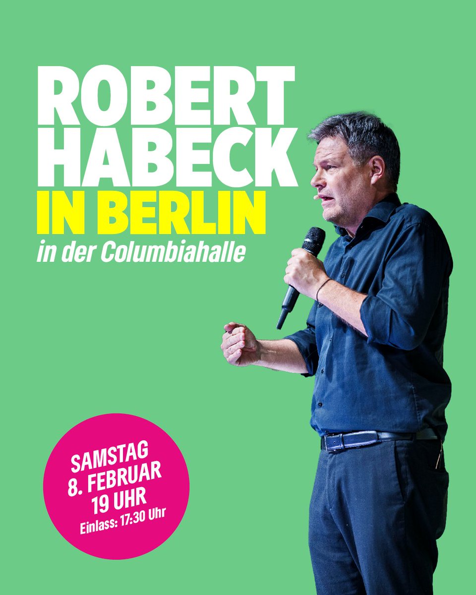 Am Samstag ist es soweit: Robert Habeck live vor Ort in Berlin.

Kommt gerne vorbei.
Alle Infos gibt es hier: gruene.berlin/bundestagswahl…