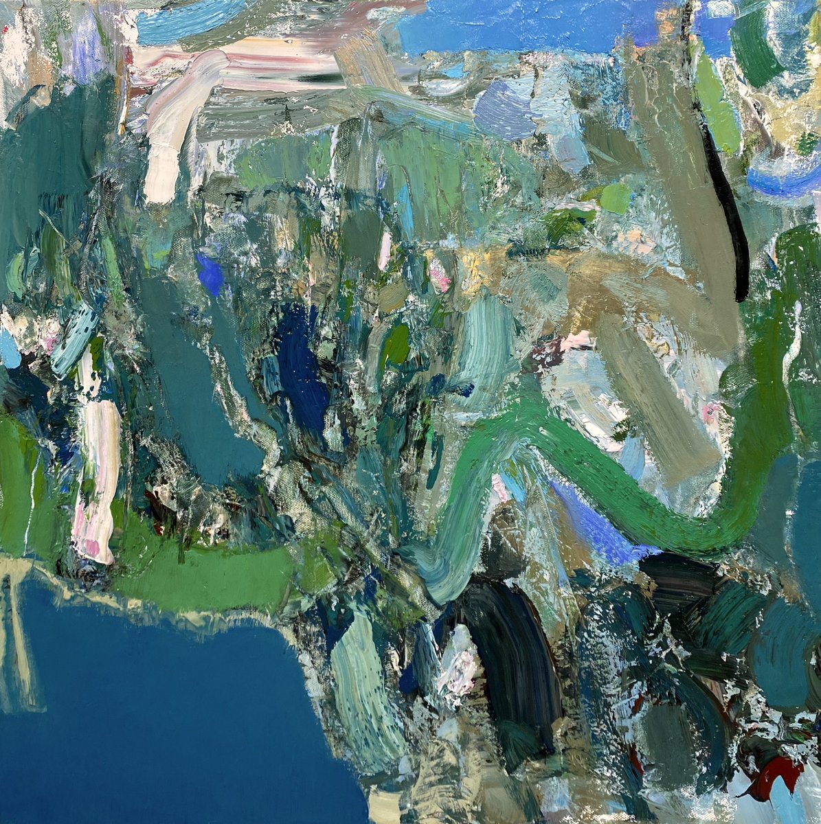 marcyeats's tweet image. This 50x50 cm oil on canvas has a sense of places I know in Scotland, that damp, rocky, turbulent scantily wooded terrain I have walked in. #modernart #contemporaryart #abstractart #painting #artgallery #fineart #abstract #artcollector #abstractpainting #contemporarypainting