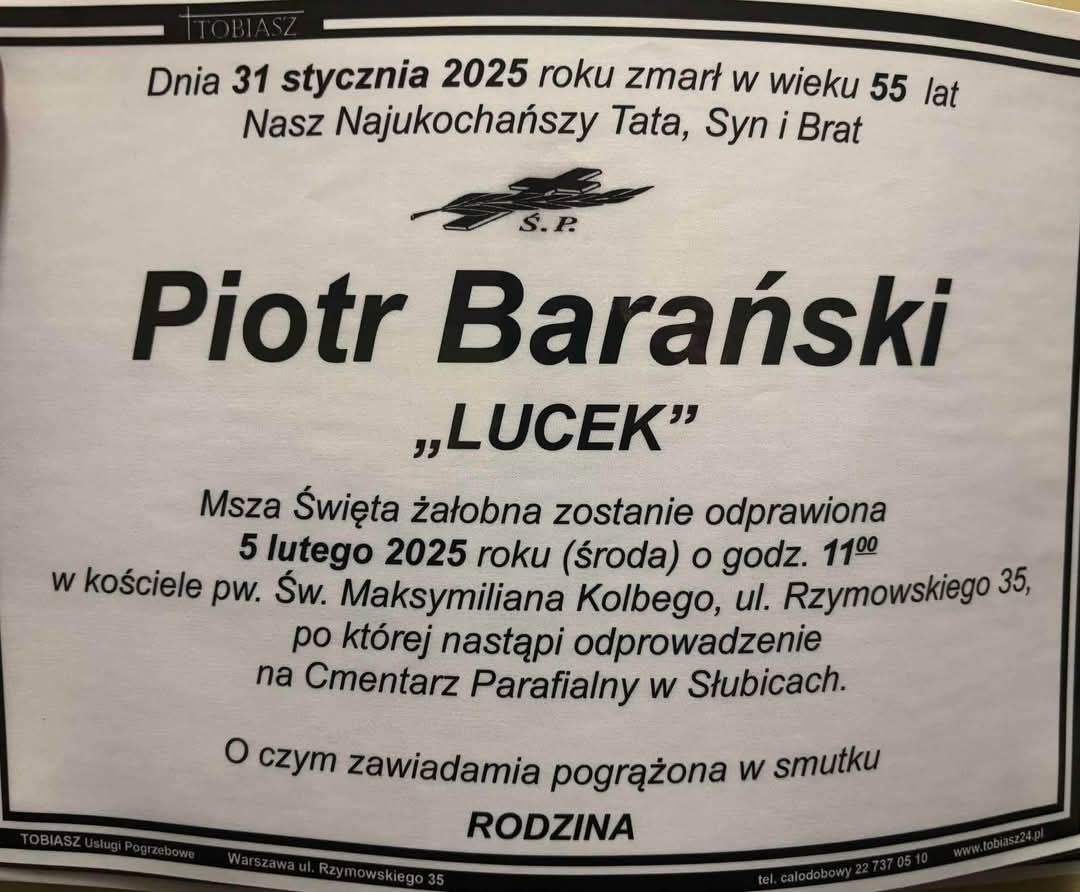 Jeśli ktoś ma chęć towarzyszyć Luckowi w jego ostatniej drodze… 🖤