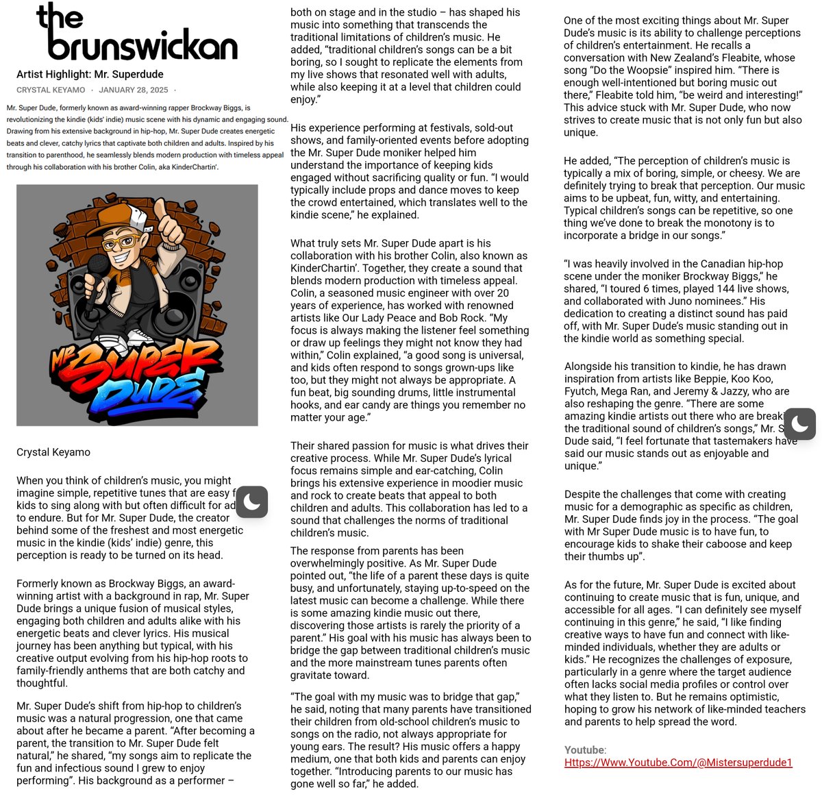 Big thank you to Crystal Keyamo for the amazing feature in the <a href="/brunswickan/">The Brunswickan</a>

This holds special meaning for me, as I was a staff music writer for 6 years back in my university days. 

Easier to read version is here: instagram.com/p/DFnSVSctKsc/