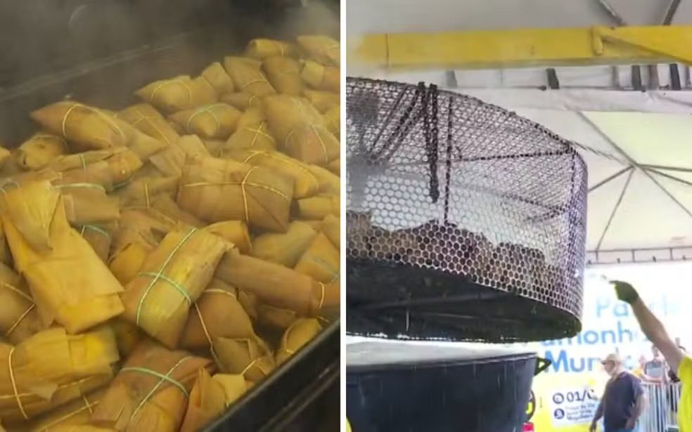 g1goias's tweet photo. Panelas gigantes e 80 voluntários: mais de 20 mil pamonhas são distribuídas de graça em Goiânia==>https://t.co/7tDKdo74Ns
#g1go #goiás #noticias #goiânia #comida #pamonha https://t.co/U4io8HaSAt