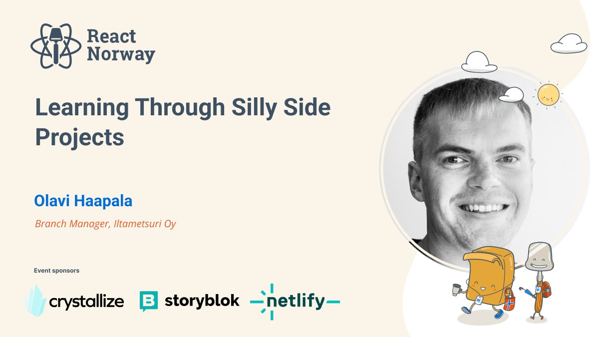 ♻️ Revisit the classic of React Norway sessions for fresh insights.

Back in 2023, <a href="/0lpeh/">Olavi Haapala 🇫🇮</a>'s talk, Learning Through Silly Side Projects, was one of the best.

Take another journey through it—you never know what insights you might rediscover.
youtube.com/live/zJM3BIev8…

And join us