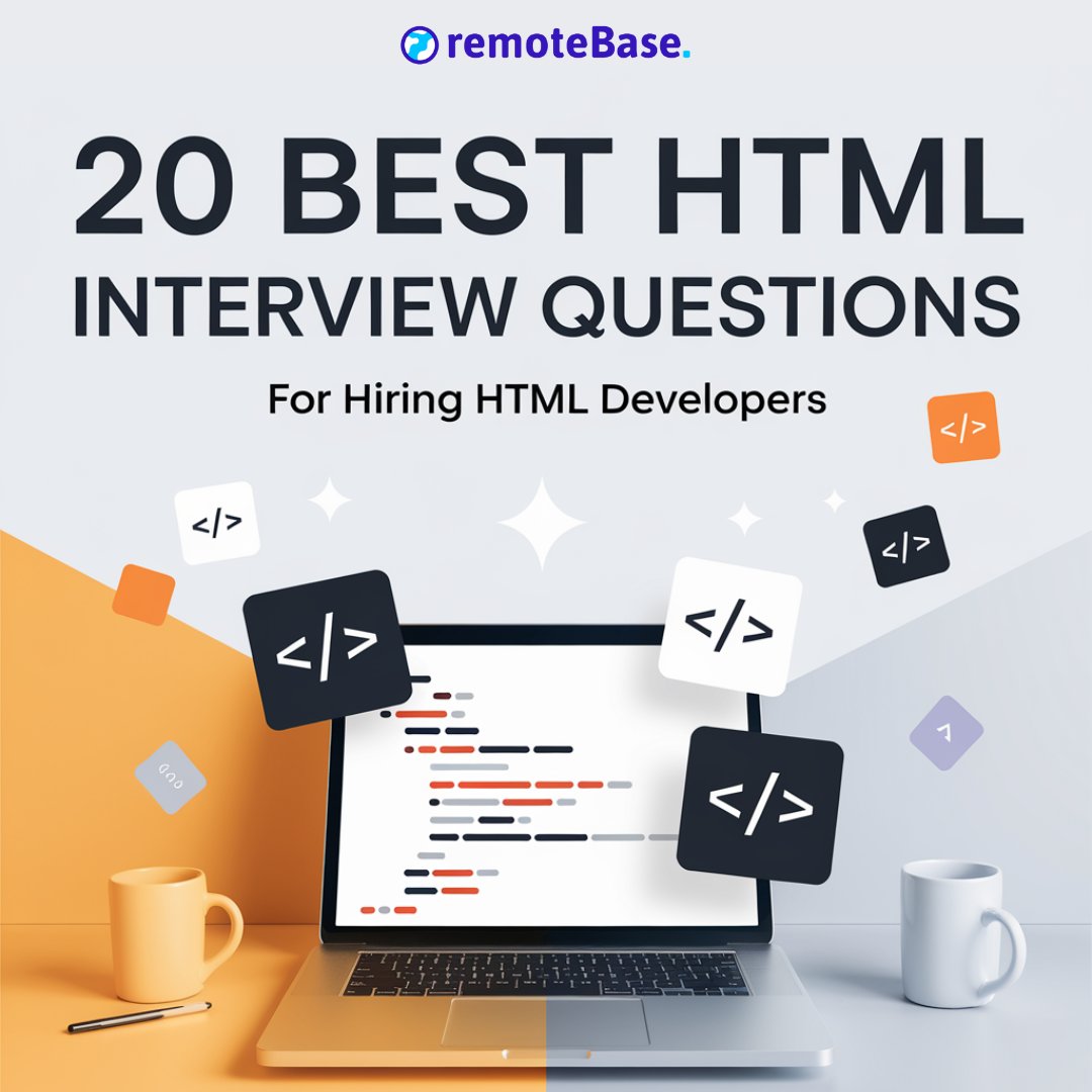 RemotebaseHQ's tweet image. Level up your hiring process with these 20 essential HTML interview questions to find the perfect developer for your team! 👨💻🚀 
Learn More: hubs.la/Q031Sbzk0
#HiringTips #HTMLDevelopers"