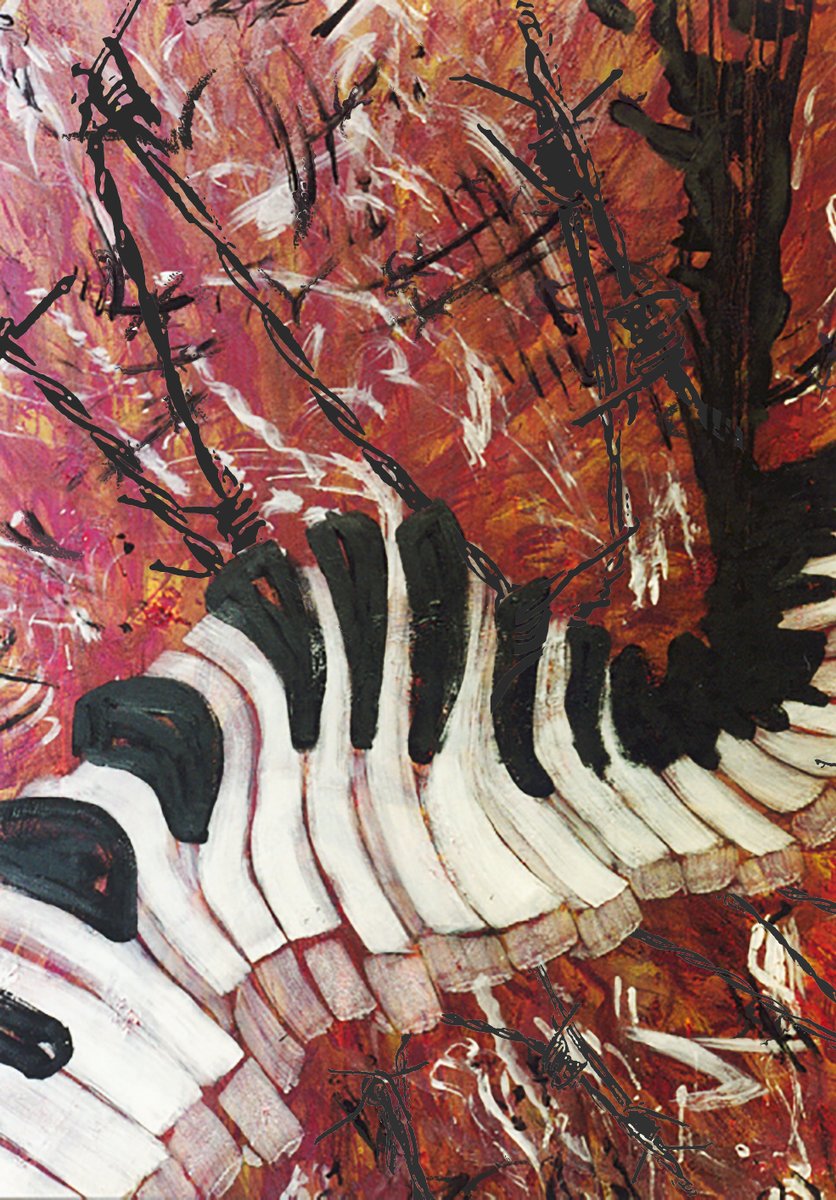 PIANO FREEDOM
Acrylic on canvas
It is coming soon to NTF!
It is included in the barbed wire drawing project; this project is a hymn to freedom, drawing with barbed wire different beings and objects.
 #NFTs #NFTCommunity #NFTdrops