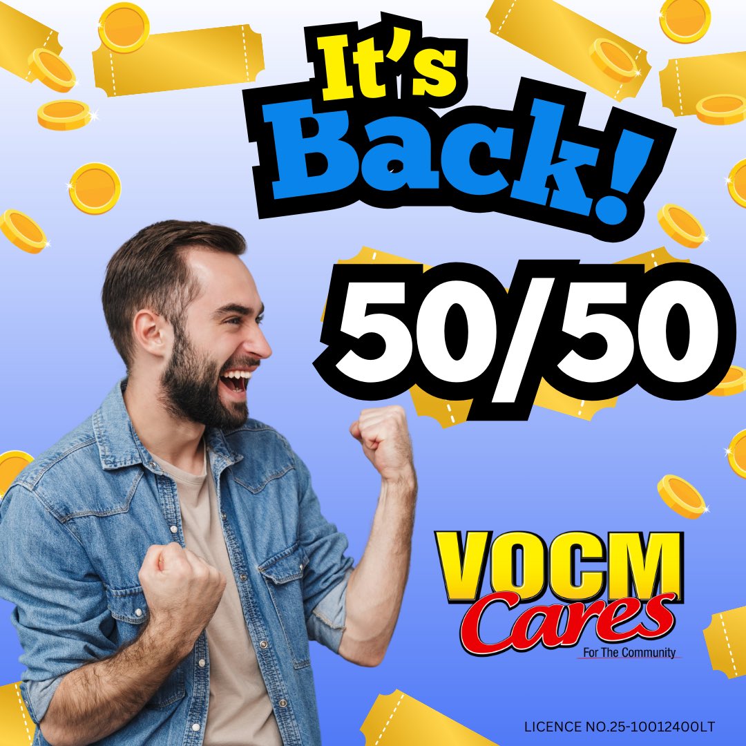 It’s BACK!  🙌Tickets are now ON SALE for VOCM Cares 50/50 draw. 🎟️
 👉rafflebox.ca/raffle/vocmcar…
 
Sales end April 24! 
When you support VOCM Cares, you support your community - it isn’t just one charity, it’s all of them!  ❤️
#caresforthecommunity #newfoundland #supportlocal