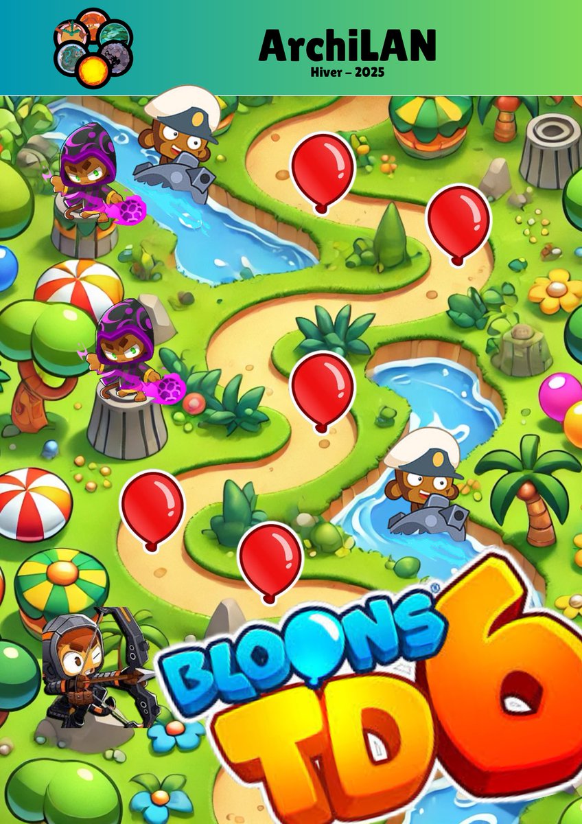 archi_lan's tweet photo. Voici le deuxième jeu d'ArchiLAN

Prêt à crever des ballons ? #BloonsTD6 est le tower defense ultime ! Des singes, des améliorations, des stratégies... Arrêtez l'invasion de ballons et devenez une légende ! https://t.co/26HkNK1HOO
