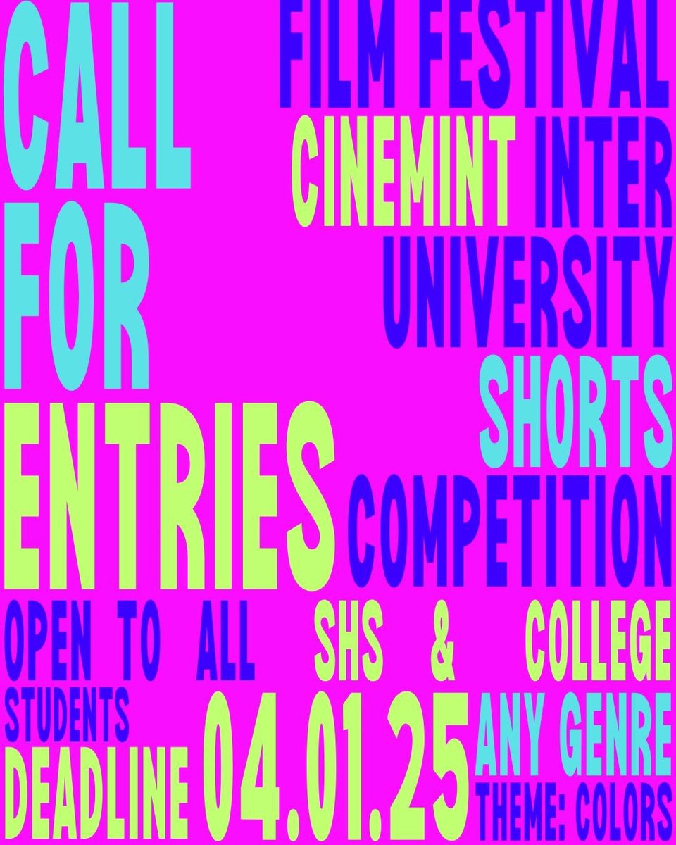 JlNNAN's tweet photo. SHS &amp; College filmmakers, it’s your time to shine! ✨ 

This year’s Cinemint Film Festival is all about celebrating the full spectrum of storytelling—COLORS. Let your imagination run wild and submit your film to this year’s festival!

SUBMIT HERE: https://t.co/nRiQSu47Af https://t.co/4iqJYTV8md