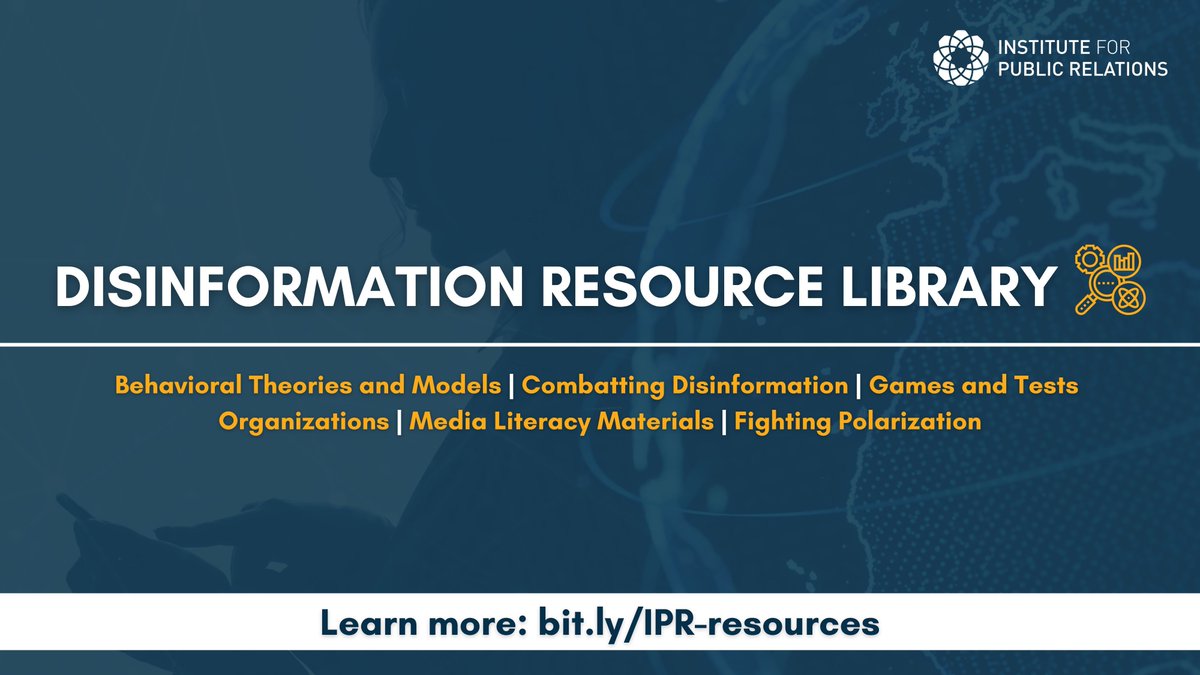 Happy News Literacy Week! 📰

To help combat disinformation, we've curated a Disinformation Resource Library packed with tools and insights to help organizations and individuals strengthen communication strategies and rebuild trust. 💪💥

Explore it here: buff.ly/3RXTk5y
