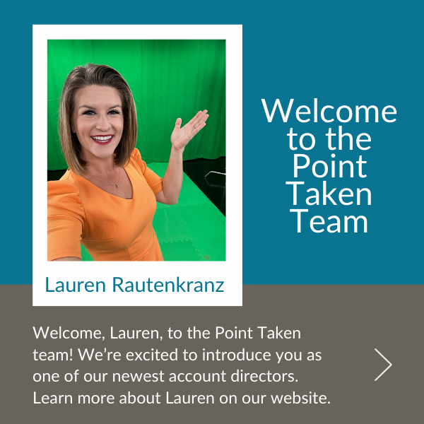 mgilliampr's tweet photo. Welcome aboard, Lauren Rautenkranz! 🎉 We are thrilled to have you join the Point Taken team and can't wait to see all the amazing things you'll accomplish with us! #newteammember #excited #teamworkmakesdreamwork #PointTaken 🙌🏼💼 https://t.co/JWk7FDyvmz