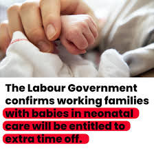 Parents to receive day one right to neonatal care leave and pay.  The Neonatal Care (Leave and Pay) Act 2023 will start from April this year. A parent will be entitled to one week's leave for every week their child spends in neonatal care, capped at a maximum of twelve weeks.