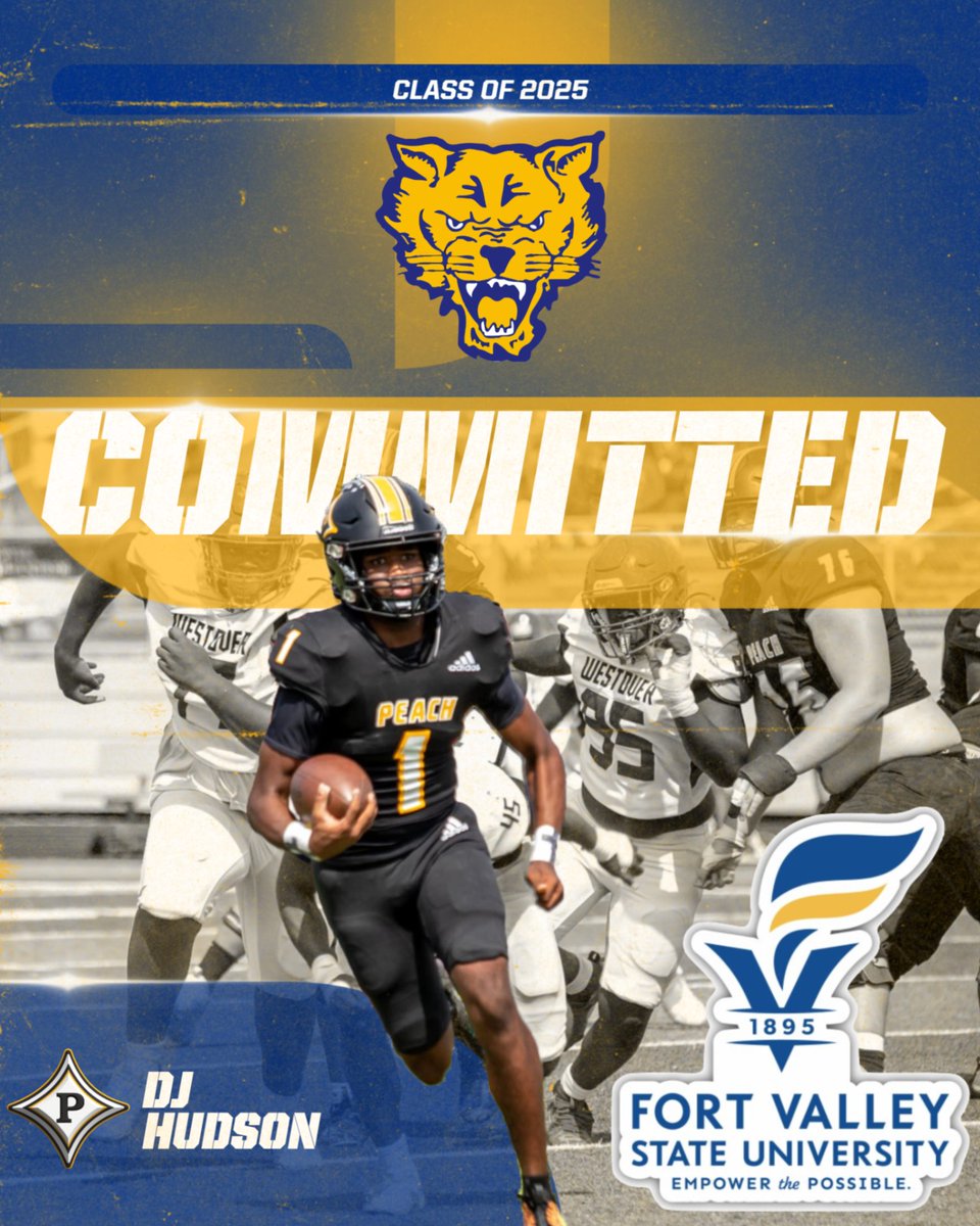 Congratulations to Peach County Football's DJ Hudson on his commitment to Fort Valley State University to continue his education and play college football.