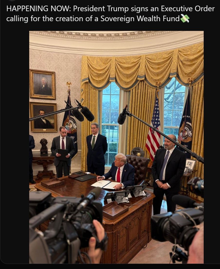 LOL, what?  "Sovereign Wealth Fund"?  We are $37 trillion in debt...where's the wealth going to come from?  Unless he's referring to the Federal reserve - our only real "wealth" fund.
