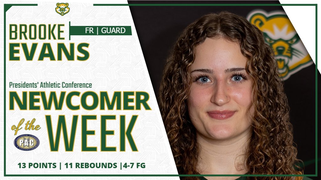 Brooke Evans won PAC Newcomer of the week. At Geneva this past weekend Brooke earned a stat line of 13 points and 11 rebounds.