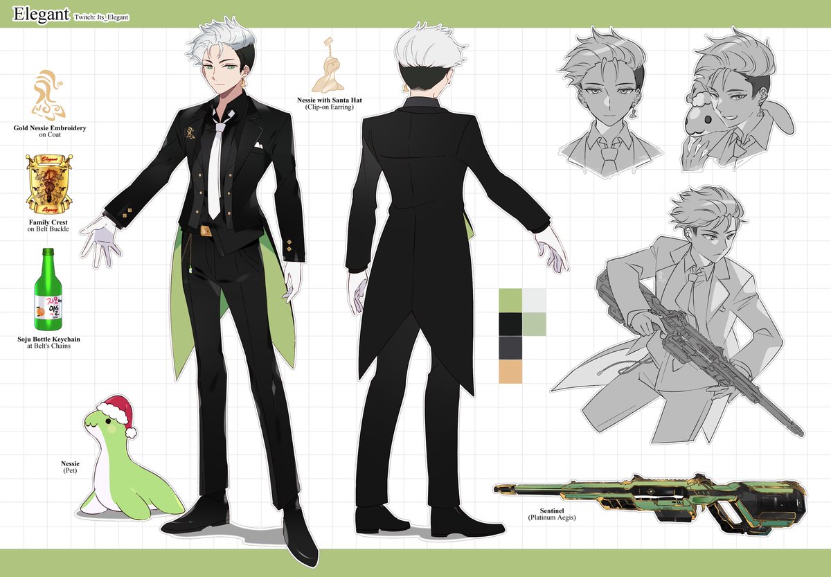Its_Elegant_'s tweet photo. Just a nessie soju lover making its way into the vtubing world. Thank you so much to @Raeyxia for bringing to life an amazing character design that captures me irl and streaming. I'll still be the nessie you all know and love, just a lil bit more Elegant. Also maybe I move? :3 https://t.co/T6WTNfesTx