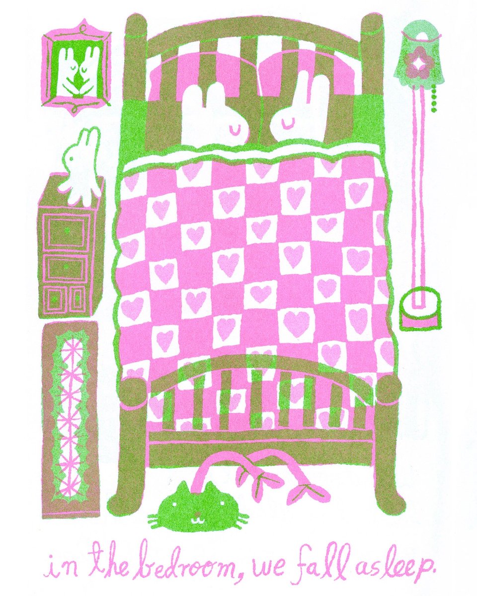 oddrabid's tweet image. in the bedroom, we fall asleep … (1/2)🍀🐇