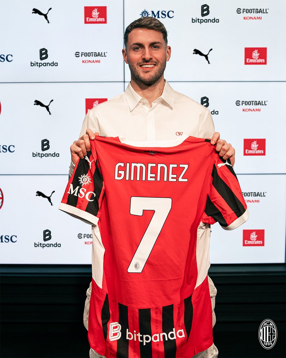 .<a href="/EmbaMexIta/">Embamex Italia</a> le da la bienvenida a 🇮🇹 al goleador mexicano Santiago “Santi” Giménez, @Santigim11.
El seleccionado nacional de 🇲🇽 jugará ahora para el <a href="/acmilan/">AC Milan</a>, uno de los equipos históricos italianos.
#VengaSanti!
#MuchosGolesSanti!
#ForzaSanti!
📸: <a href="/acmilan/">AC Milan</a>.