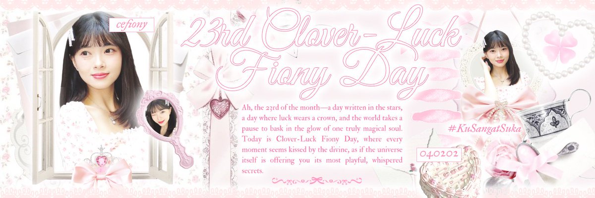 #FionyNegaiKaze — Bak daun semanggi berhelai empat, di Februari tanggal empat, Fiony genap berusia. Tahun ini, bersama angin dan harapan, mampukah angka empat menjadi peruntungan terbaiknya? Mari ramaikan hari bahagianya dengan twibbon berikut! 

🍀 bingkai.in/cefionynegaika…