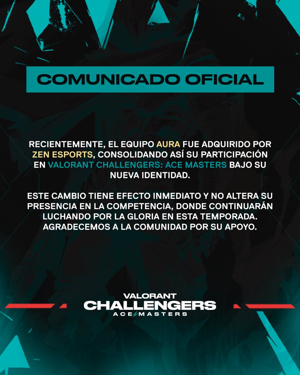 ⚠️ Comunicado oficial ACE Masters Sur.