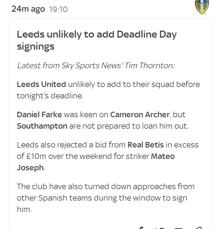 Are we happy with this or do we need more players