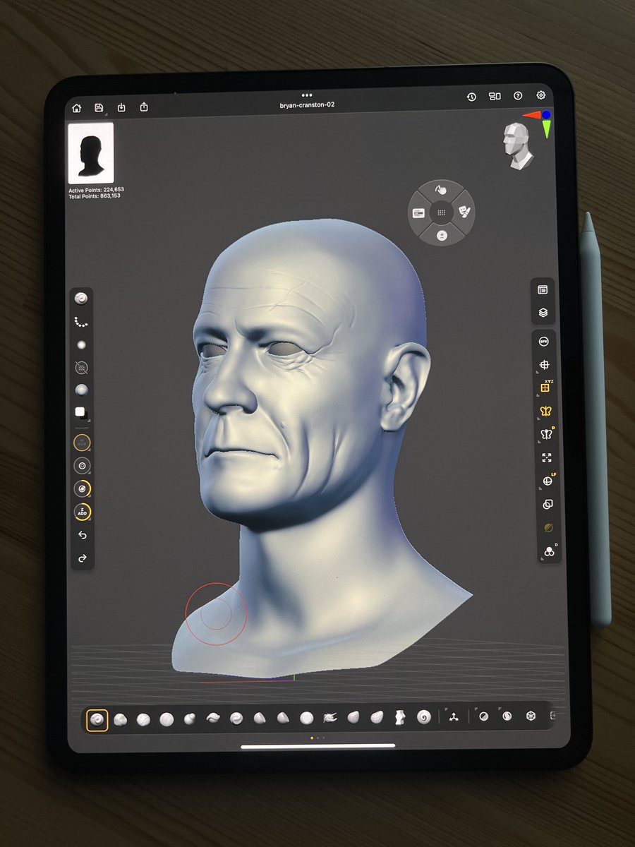 Bryan Cranston likeness, using for an Ureal Metahuman
#zbrush #iPad #maxon