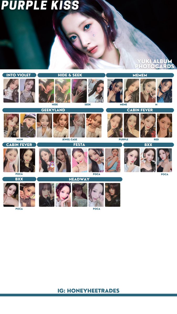 PURPLE KISS 퍼플키스 PHOTOCARD 포토카드 TEMPLATE [ ALL ALBUM
