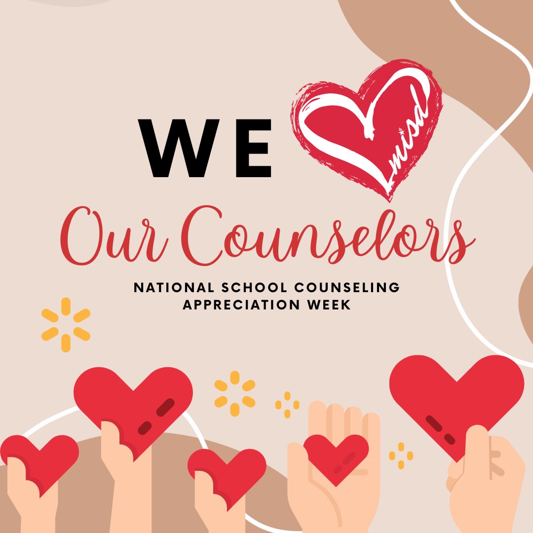 🌟 Shoutout to Our Amazing School Counselors! 💙
Thank you MISD Counselors, for your kindness, support, and dedication to our students every day. You make a difference, and we appreciate you more than words can say! 💛 #SchoolCounselorAppreciation #ThankYou #YouMakeADifference