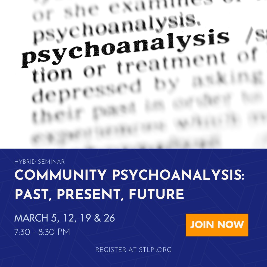 stl_pi's tweet photo. Psychoanalysis isn’t just for the elite—it has shaped communities for over a century. Join us in March for a hybrid seminar on its deep roots. Register now: https://t.co/6hkzi0blzI

#stlpi #stlouis #continuingeducation #PsychoanalysisCommunity #PsychSeminar #signup #springclass https://t.co/s7pxz93Mxc