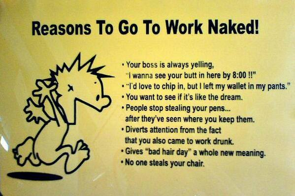 austnaturist's tweet photo. Work Naked Day - Friday 7th of February
Do you dream of working from home in your most comfortable attire? Then Work Naked Day on the first Friday of February is the day for you. https://t.co/LQoHkhZK4T