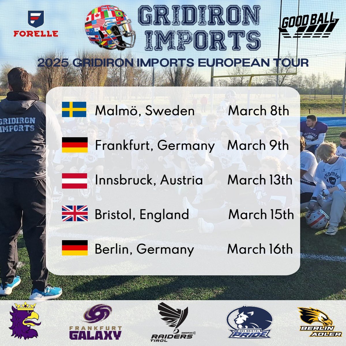 Natan_QB_1's tweet image. 🚨🚨🚨European players 🚨🚨🚨
Save the Date and don&apos;t miss this incredible opportunity.
@GridironImports is back in  Europe with 5 Camps.
Turn your dream into reality and Become a student athlete.
Show your skill, multiple US Coaches will be there.
#highschoolfootball…