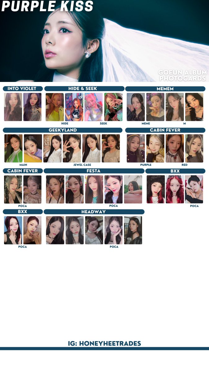 PURPLE KISS 퍼플키스 PHOTOCARD 포토카드 TEMPLATE [ ALL ALBUM