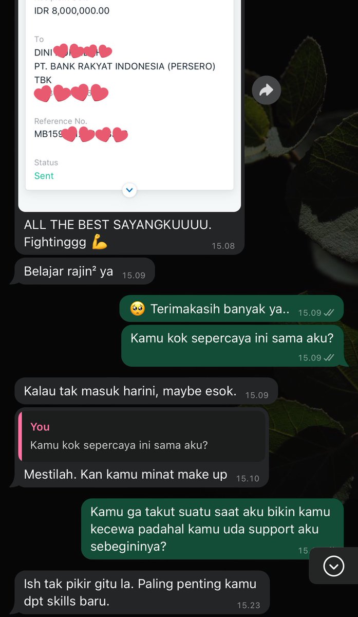 Gapaham lagi.. support banget dalam hal apapun mulai materi, mental, dll.. padahal ga ada untungnya buat dia. 

Gatau banget kenapa gw yang kayak gini dipertemukan sama orang kayak dia.. Terimakasih tuhan.. I'll do my best 🥹