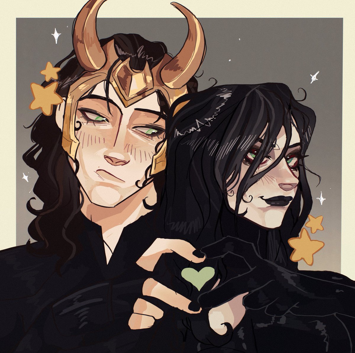 agntofasgrd's tweet photo. Wanted hela and Loki matching pfps with my friend but none were cute… so I made one myself…. 
(NOT A SHIP.) 
#loki #hela https://t.co/VSJsNs11JZ