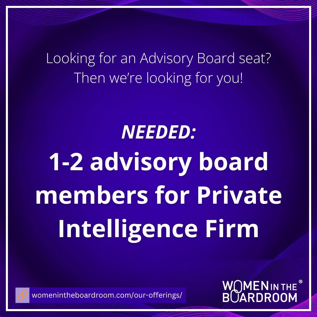 Looking to get on a board? We have a Private Intelligence Firm who reached out looking for qualified Advisory Board Members. Apply ASAP, but no later than February 14 at 12:00pm ET.

Click here to learn more and join in order to apply to this position 🌐buff.ly/3MUA5Yz