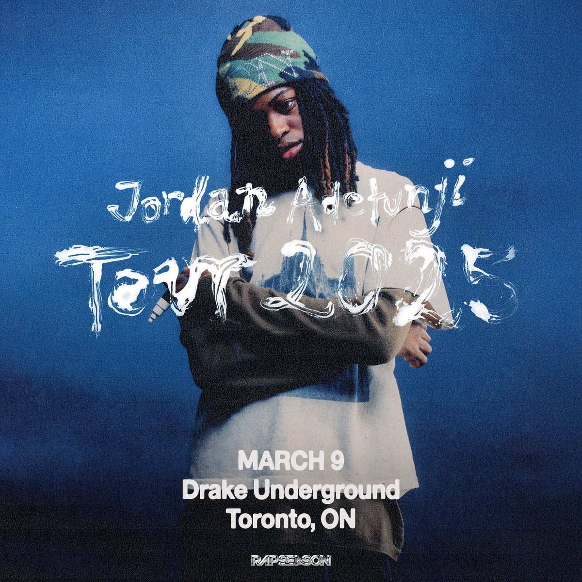 RAPSEASON (@rapseason) on Twitter photo JUST ANNOUNCED 🖤 Grammy-nominated singer-songwriter, <a href="/JordanAdetunji/">Jordan Adetunji</a>, makes his Toronto debut on March 9 at The Drake Underground!
➡️ RAPSEASON Pre-sale runs Thursday, February 6 at 10AM.
🔒: TOOMANY
Tickets on sale Friday, February 7 at 10AM.
🎫: bit.ly/RSxJORDANADETU… JUST ANNOUNCED 🖤 Grammy-nominated singer-songwriter, <a href="/JordanAdetunji/">Jordan Adetunji</a>, makes his Toronto debut on March 9 at The Drake Underground!
➡️ RAPSEASON Pre-sale runs Thursday, February 6 at 10AM.
🔒: TOOMANY
Tickets on sale Friday, February 7 at 10AM.
🎫: bit.ly/RSxJORDANADETU…