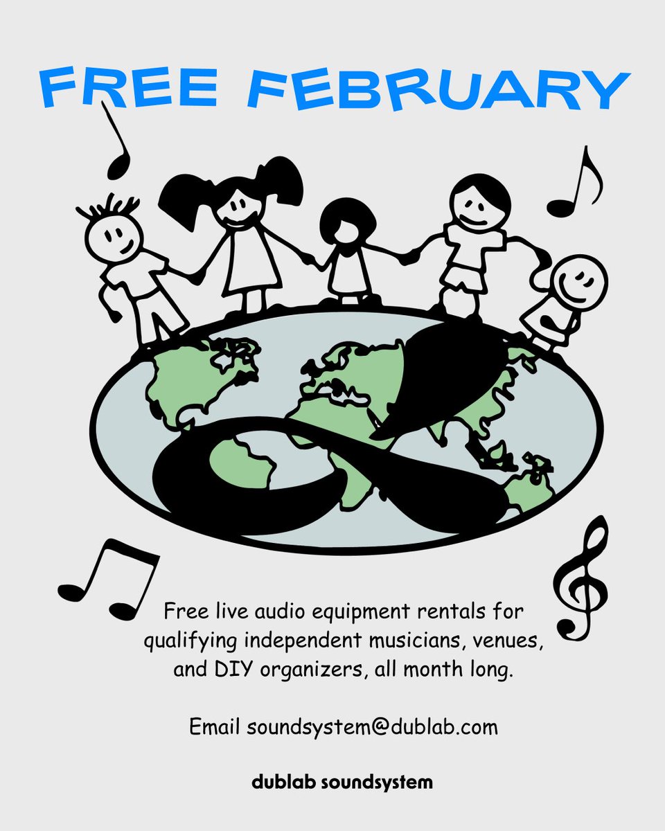 Here at dublab, we believe in the restorative power of music as a binding force for community. That's why we're waiving all equipment rental fees for independent musicians, small venues, and DIY organizers for the month of Feb! ⁠Email soundsystem@dublab.com for availability!
